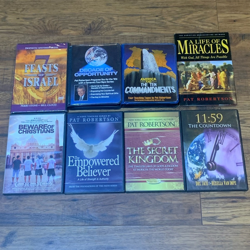 Christian DVD/Casette Tapes Bundle of 8